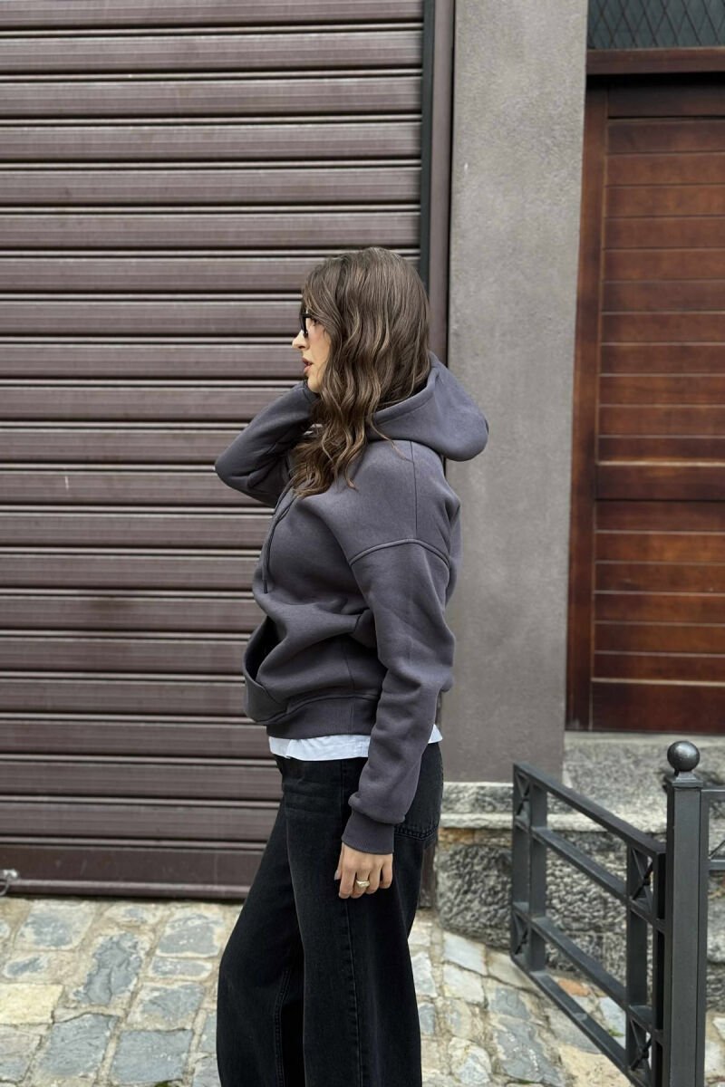 HOOD COTTON FLUFFY WOMAN HOODIE GREY/GRI - 3