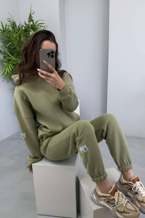 HOOD COTTON FLUFFY WOMAN SET OLIVE/ULLI - 4