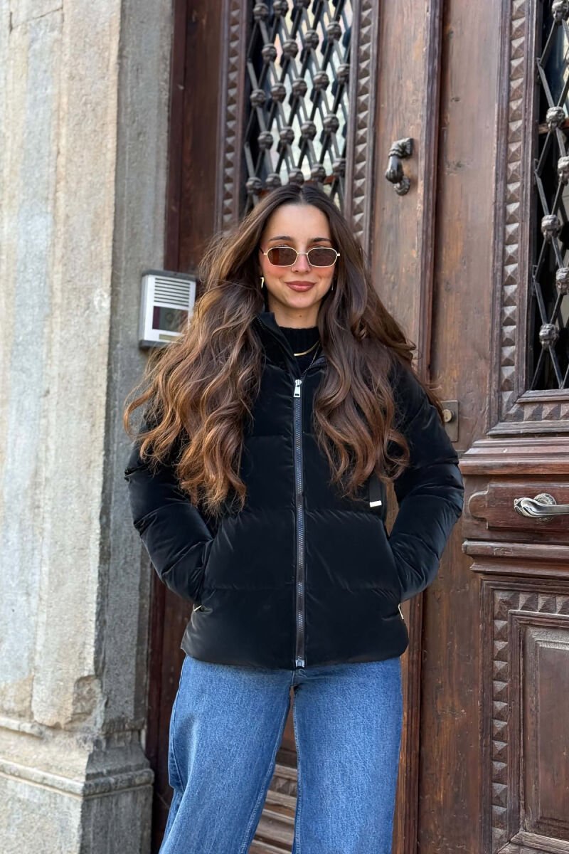 HOOD SIMPLE WOMEN PUFFER JACKET BLACK/ E ZEZE - 6