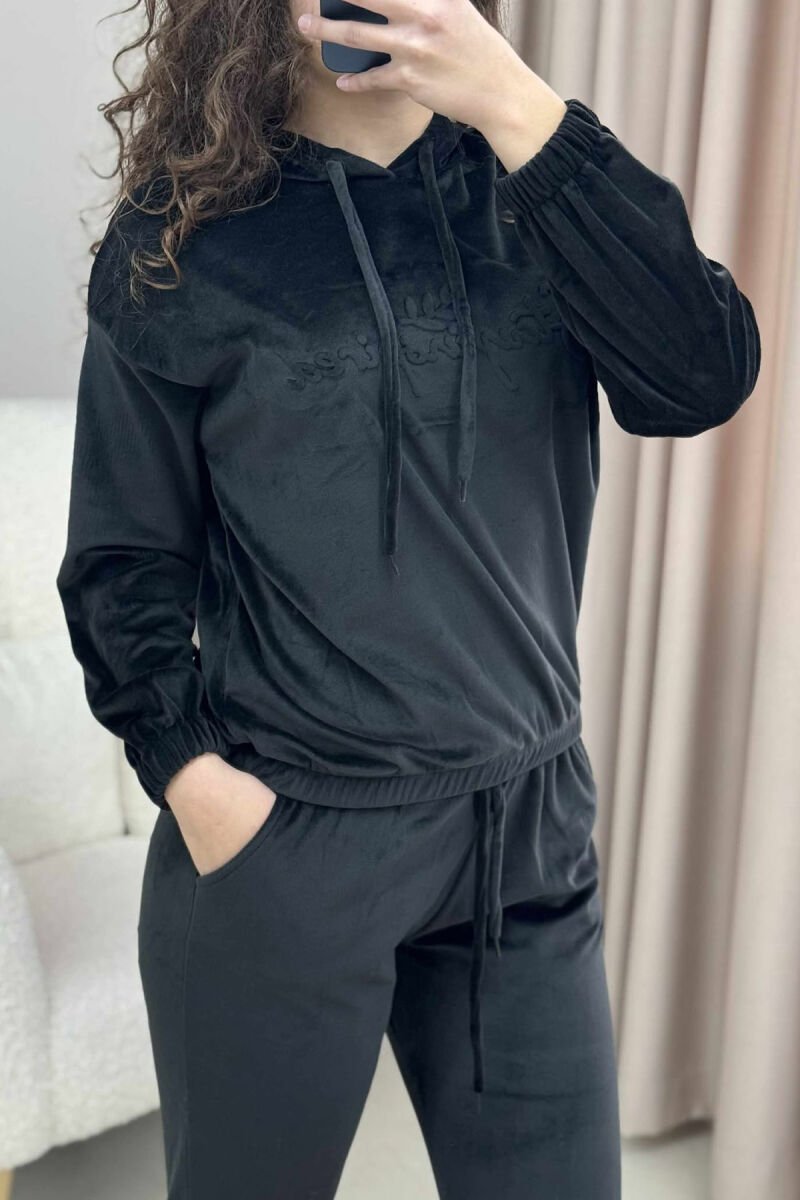HOOD VELVET WOMEN SET BLACK/ E ZEZE - 3