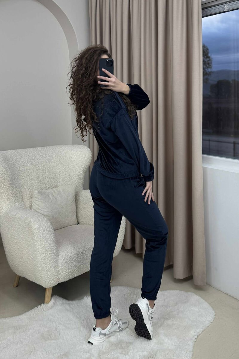 HOOD VELVET WOMEN SET BLUE/BLU - 4