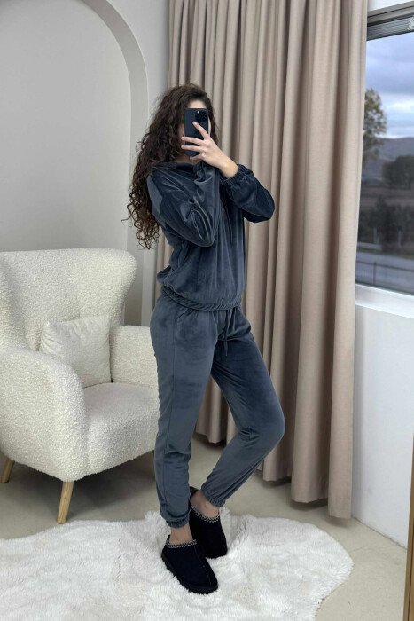 HOOD VELVET WOMEN SET GREY/GRI - 2