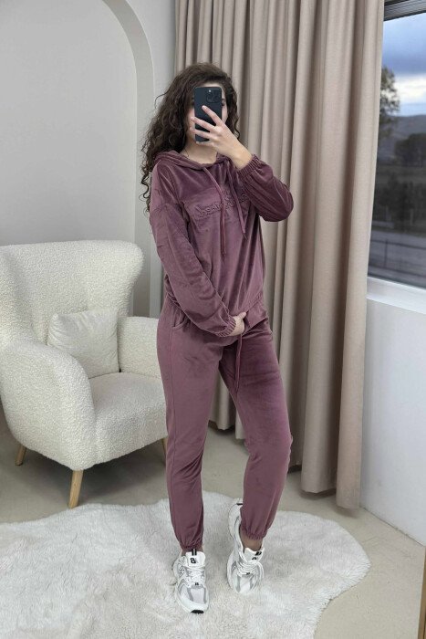 HOOD VELVET WOMEN SET VINEGAR/UTHULL - 1