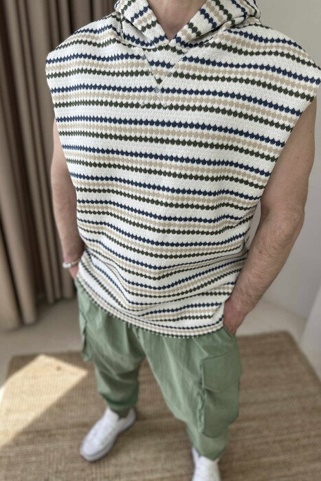 HOODED DESIGNED MEN TANK TOP MULTIPLE/SHNGJ - 2