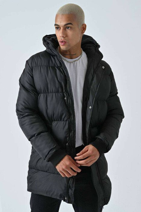 HOODED MEN PUFFER JACKET BLACK/ E ZEZE - 2