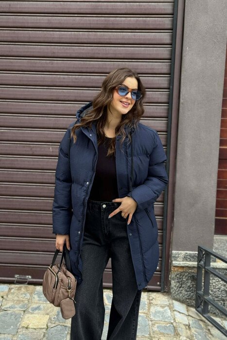 HOODED WOMEN PUFFER JACKET BLUE/BLU - 4