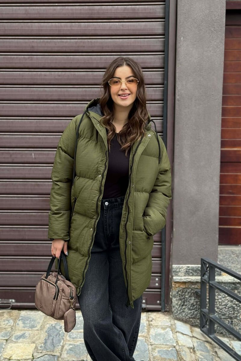 HOODED WOMEN PUFFER JACKET GREEN/JESHILE - 2