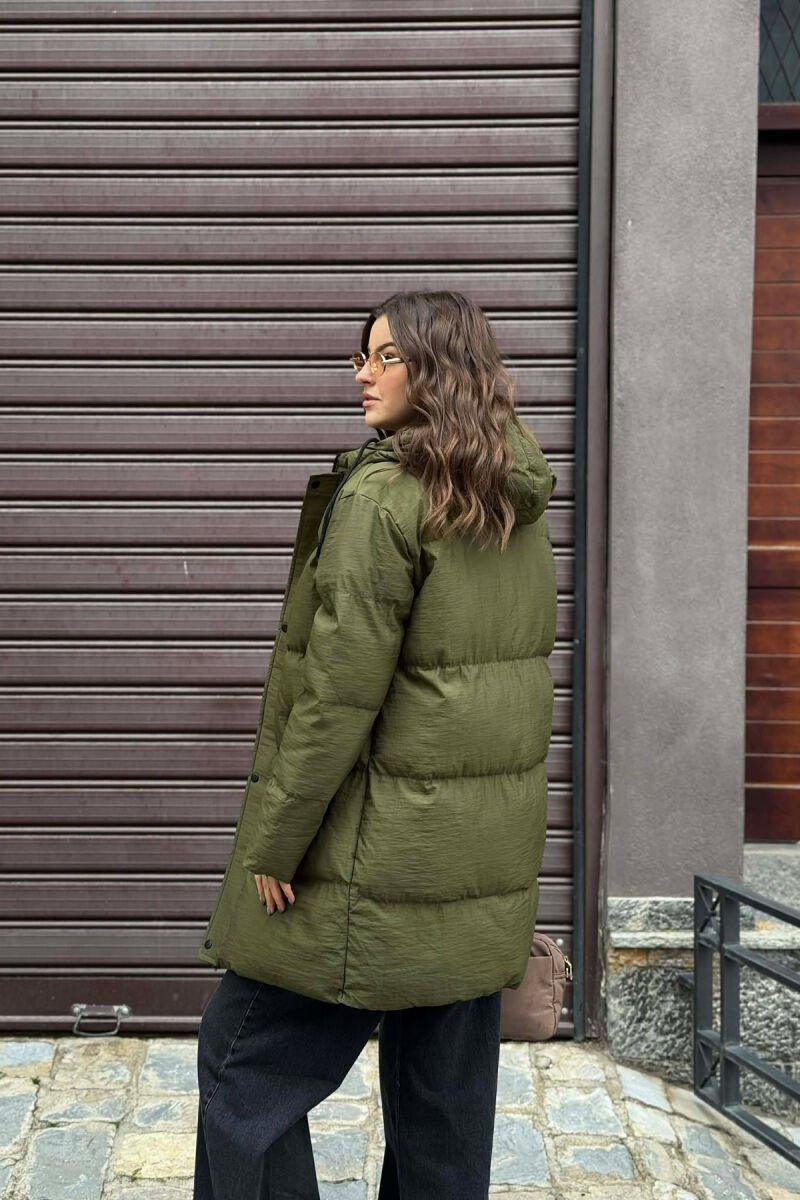 HOODED WOMEN PUFFER JACKET GREEN/JESHILE - 3