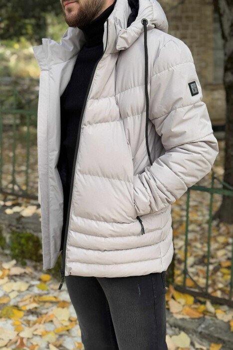XHUP NJË NGJYRËSH ME PUSH PËR MESHKUJ NË NGJYRËN GRI E ZBARDHUR - KLAUDIO FASHION