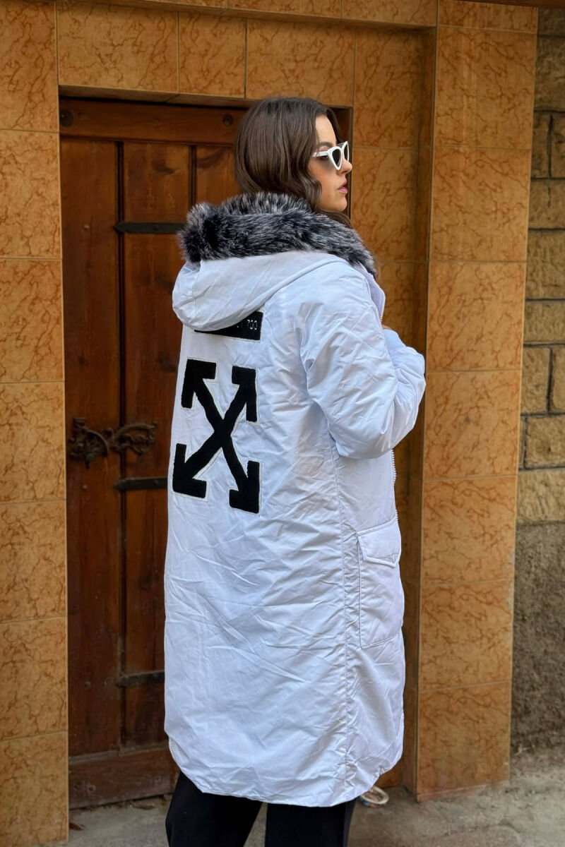HOODED ONE COLOR WOMEN PUFFER JACKET WHITE-E BARDHE - 7