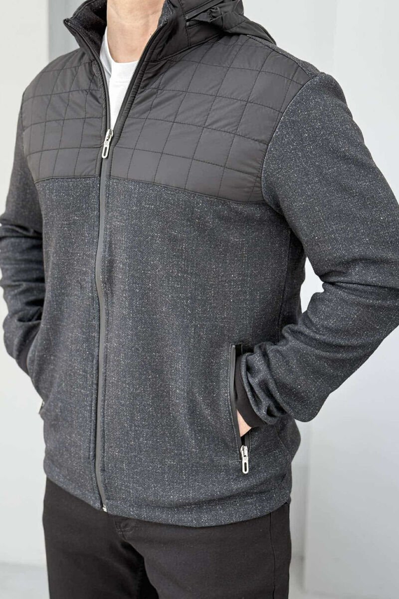 HOODED SIMPLE LIGHT MEN JACKET BLACK/ E ZEZE - 2