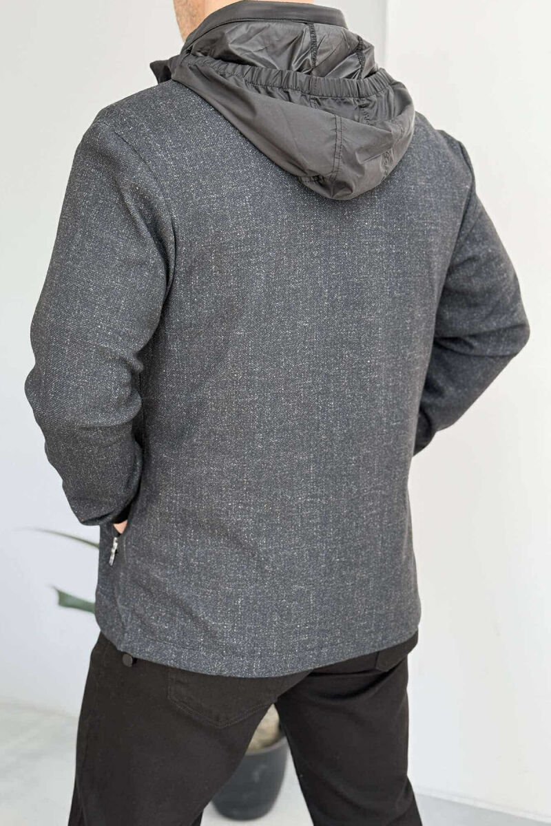 HOODED SIMPLE LIGHT MEN JACKET BLACK/ E ZEZE - 3