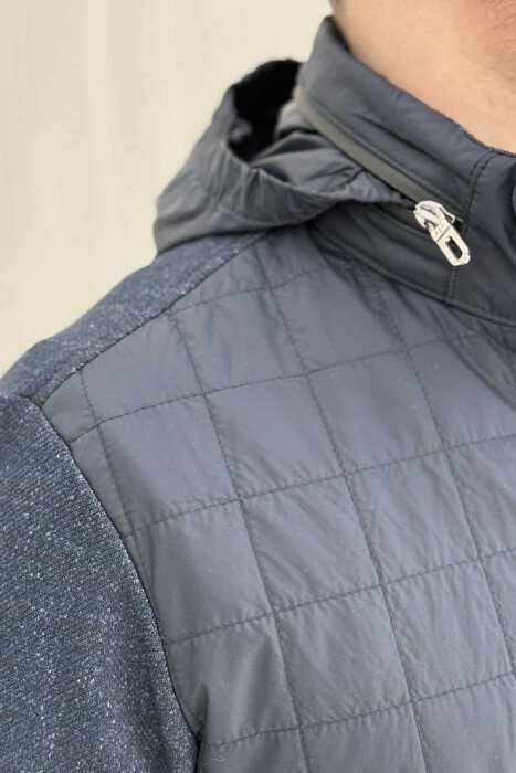 HOODED SIMPLE LIGHT MEN JACKET BLUE/BLU - 2