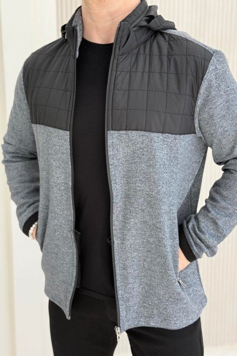 HOODED SIMPLE LIGHT MEN JACKET LIGHT GREY/GZ 