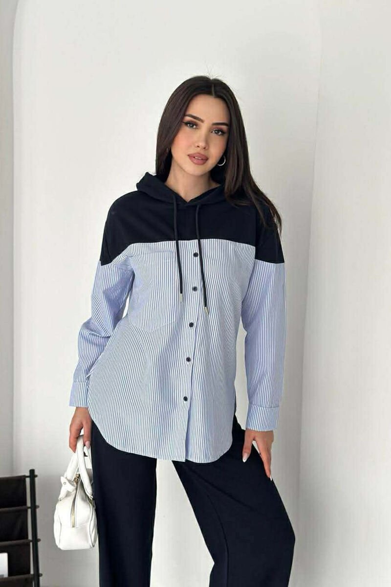 HOODED SWEATSHIRT + SWEATPANTS WOMAN SET BLUE/BLU - 2