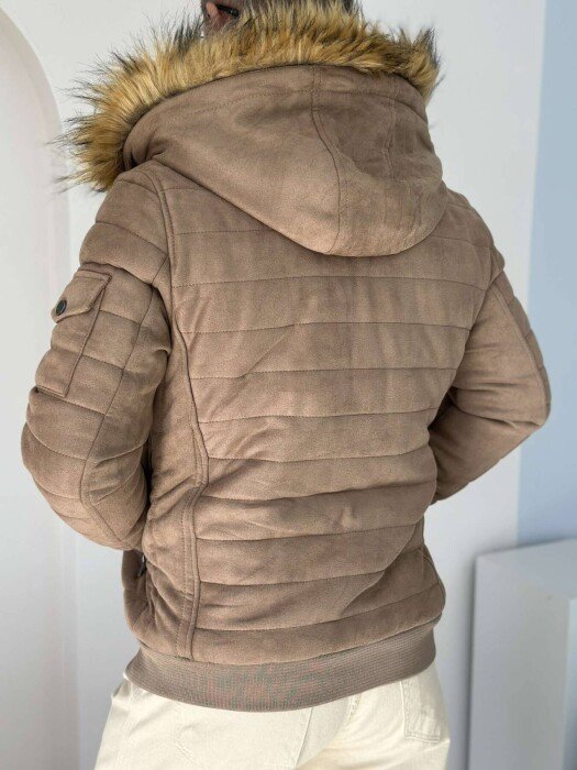 HOODED MEN PUFFER JACKET BEIGE/BEZHE - 4