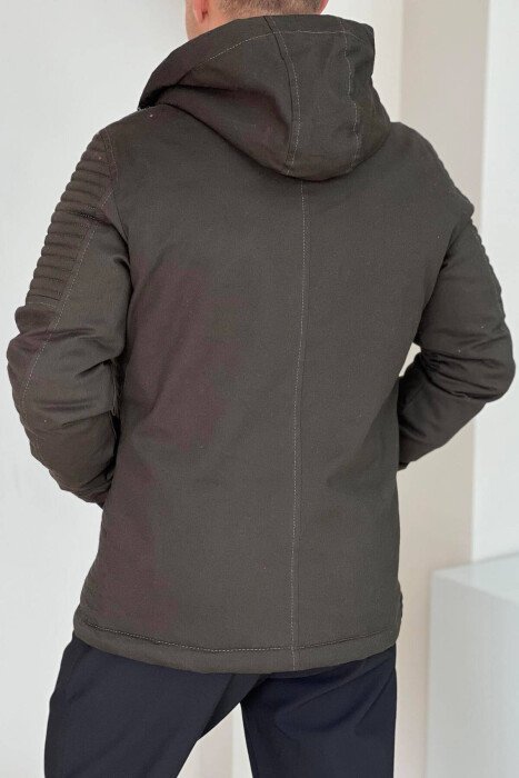 HOODED MEN PUFFER JACKET DARK GREEN/JEE - 3