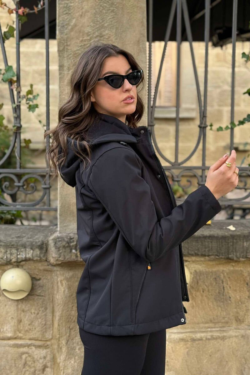 ZIPPERED WOMEN PUFFER JACKET BLACK/ E ZEZE - 8