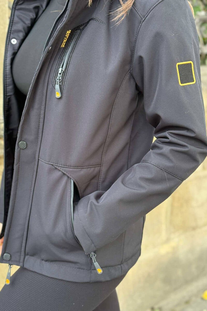 ZIPPERED WOMEN PUFFER JACKET BLACK/ E ZEZE - 12