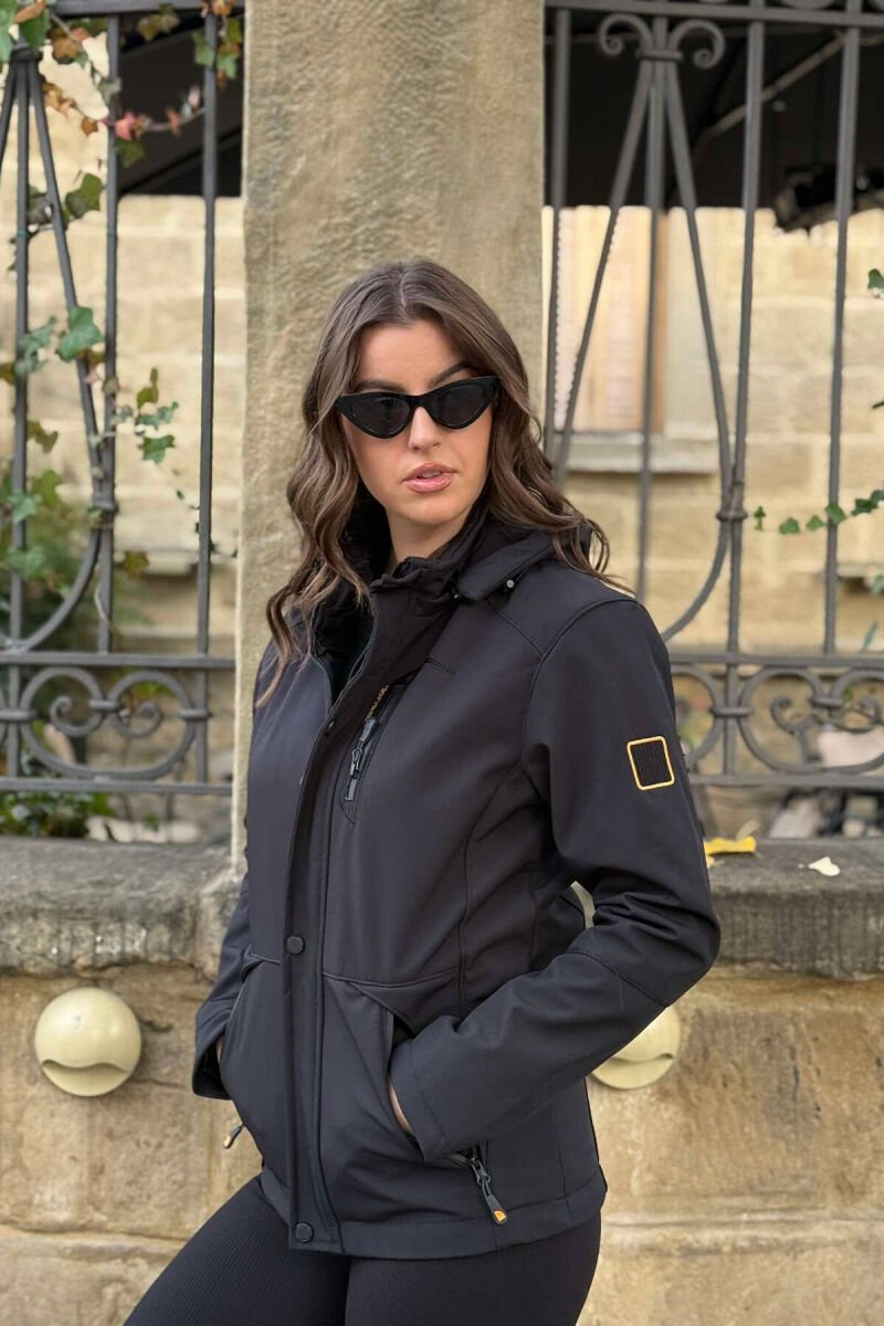ZIPPERED WOMEN PUFFER JACKET BLACK/ E ZEZE - 14