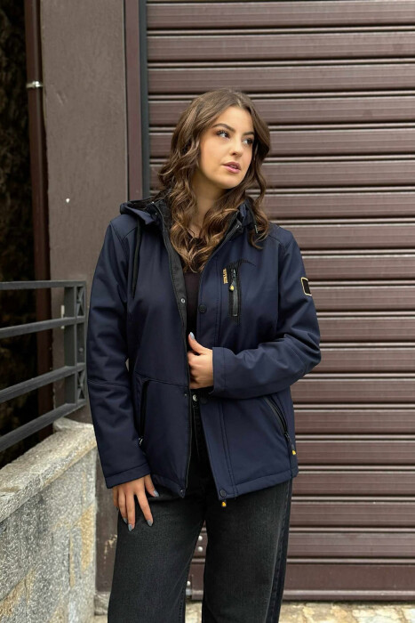 ZIPPERED WOMEN PUFFER JACKET BLUE/BLU - 4