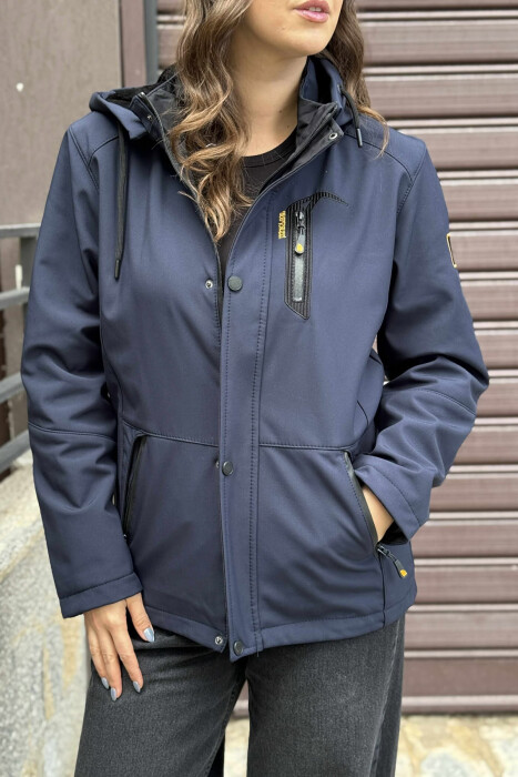 ZIPPERED WOMEN PUFFER JACKET BLUE/BLU - 8