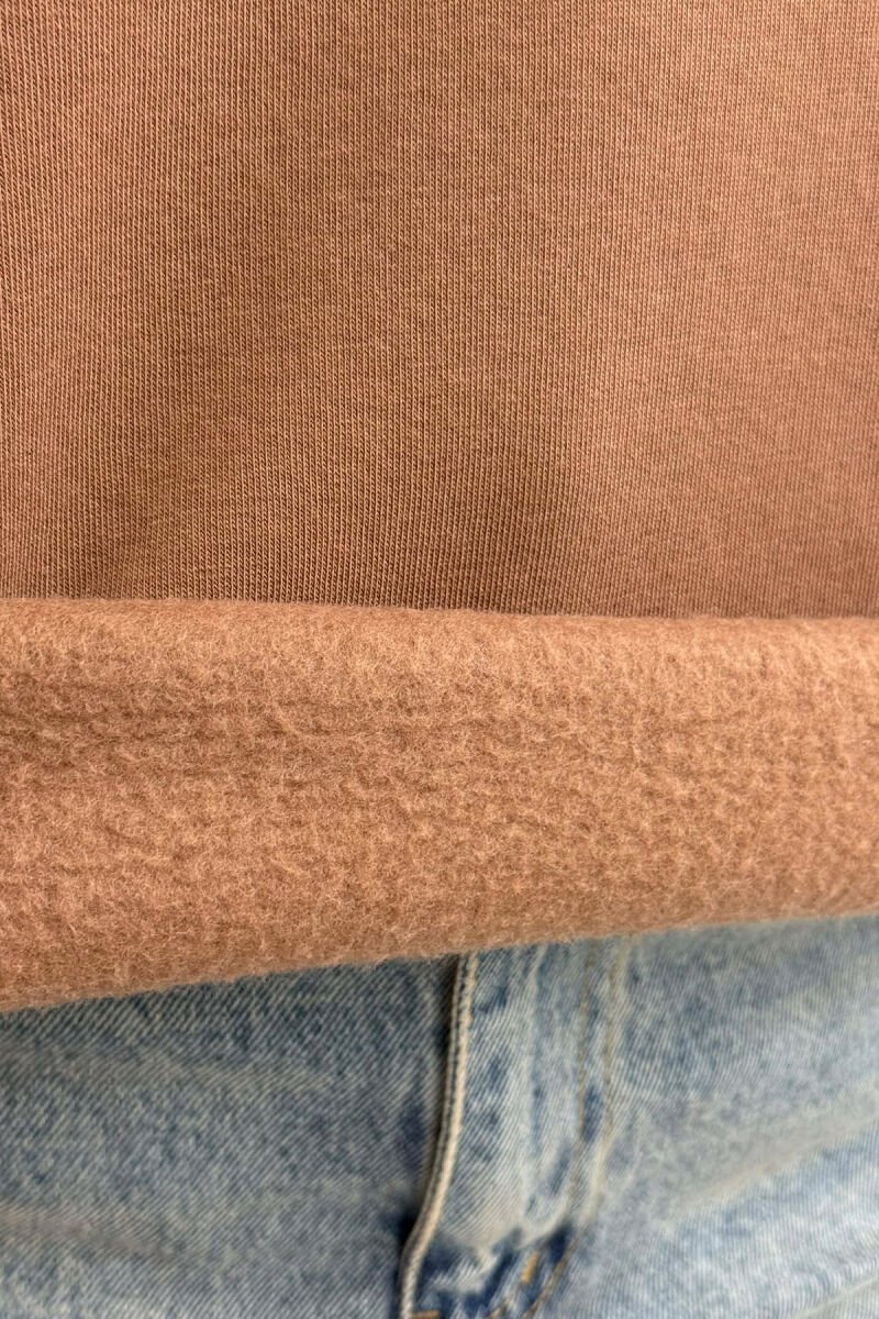 HOODIE E THJESHTË PËR FEMRA NË NGJYRËN KAFE - 4