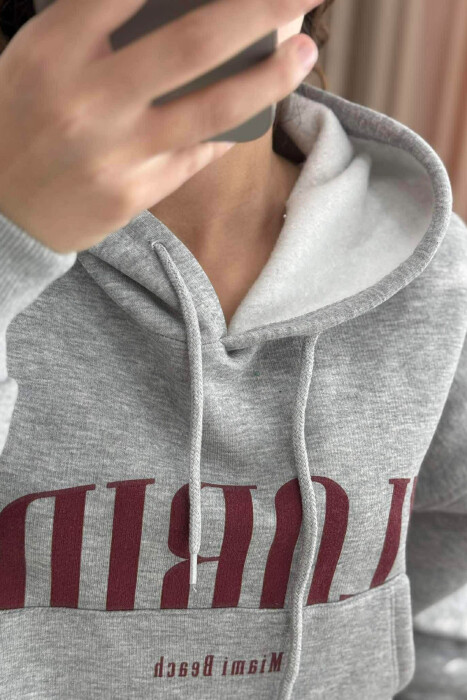 HOODIE FLORIDA FOR WOMEN IN WHITE COLOR GREY/GRI - 4