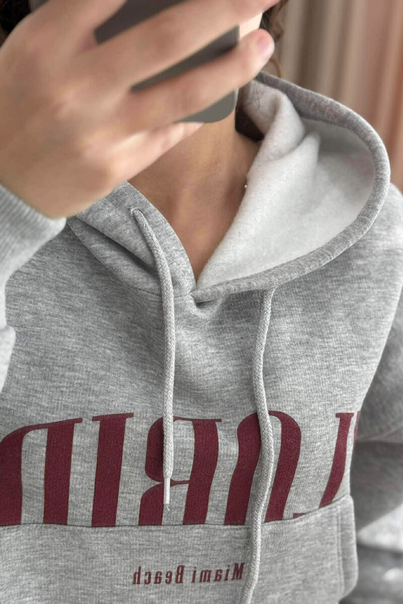 HOODIE FLORIDA FOR WOMEN IN WHITE COLOR GREY/GRI - 4