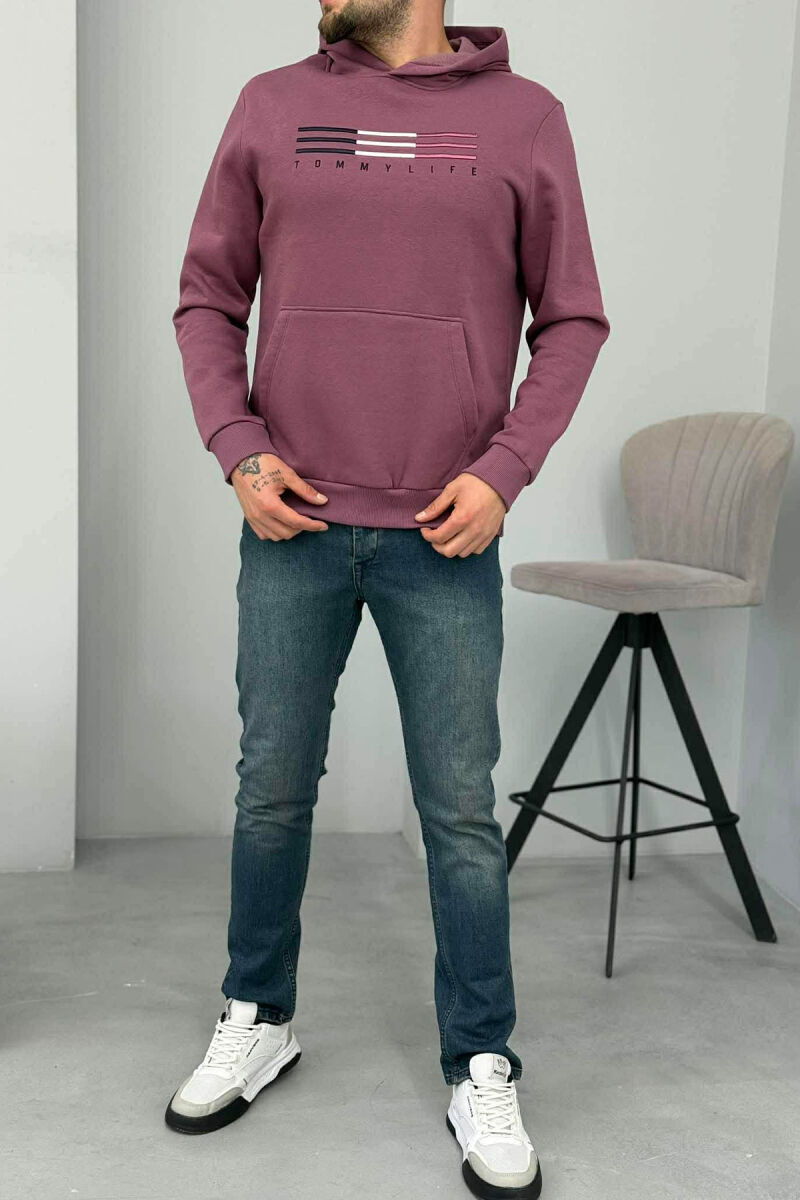 HOODIE ME PUSH DHE ME LOGO PARA PËR MESHKUJ NË NGJYRË UTHULL - 2