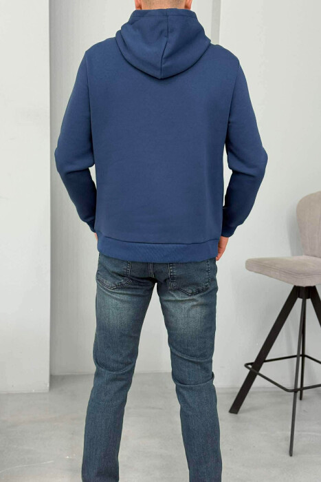 HOODIE ME PUSH DHE ME LOGO PARA PËR MESHKUJ NË NGJYRËN BLU - 3