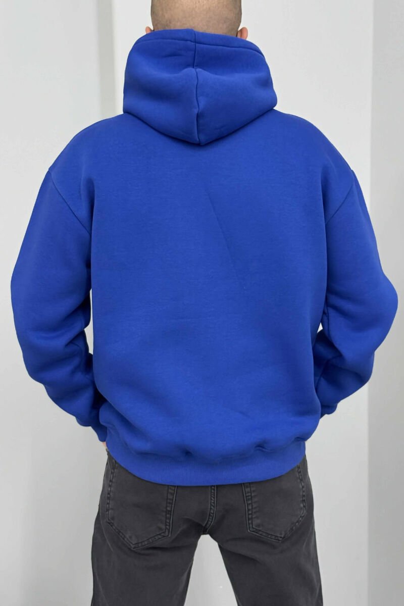 HOODIE ME PUSH DHE ME LOGO TË THJESHTË NYC PARA PËR MESHKUJ NË NGJYRËN BLU - 5