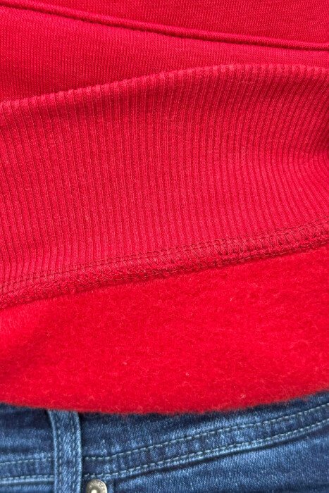 HOODIE ME PUSH DHE ME SHKRIM PARA PËR MESHKUJ NË NGJYRE TE KUQE - 5