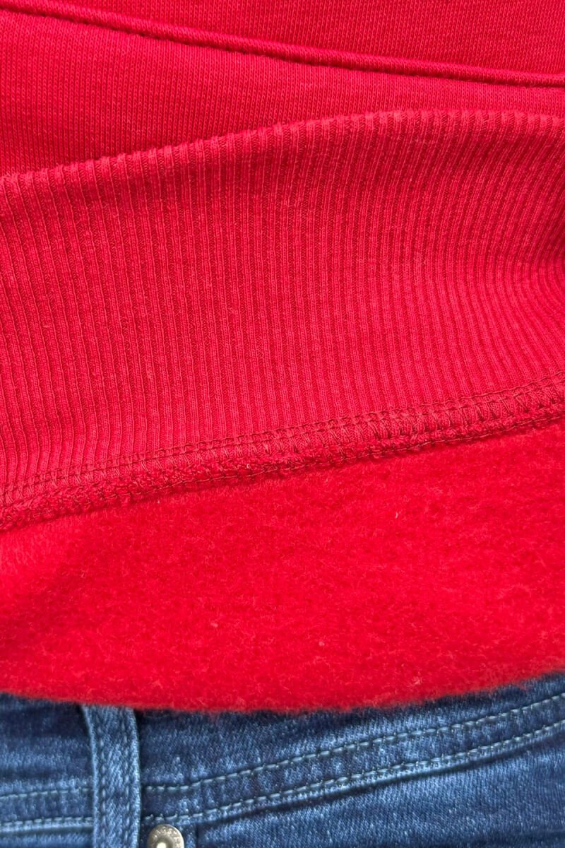 HOODIE ME PUSH DHE ME SHKRIM PARA PËR MESHKUJ NË NGJYRE TE KUQE - 5