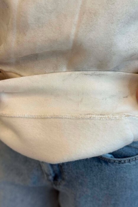 HOODIE ME PUSH DHE SHKRIME PER FEMRA NE NGJYRE GRI TE ZBARDHUR - 5