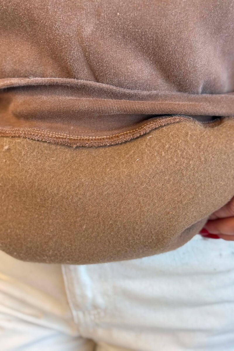 HOODIE ME PUSH DHE SHKRIME PER FEMRA NE NGJYRE KAFE - 3