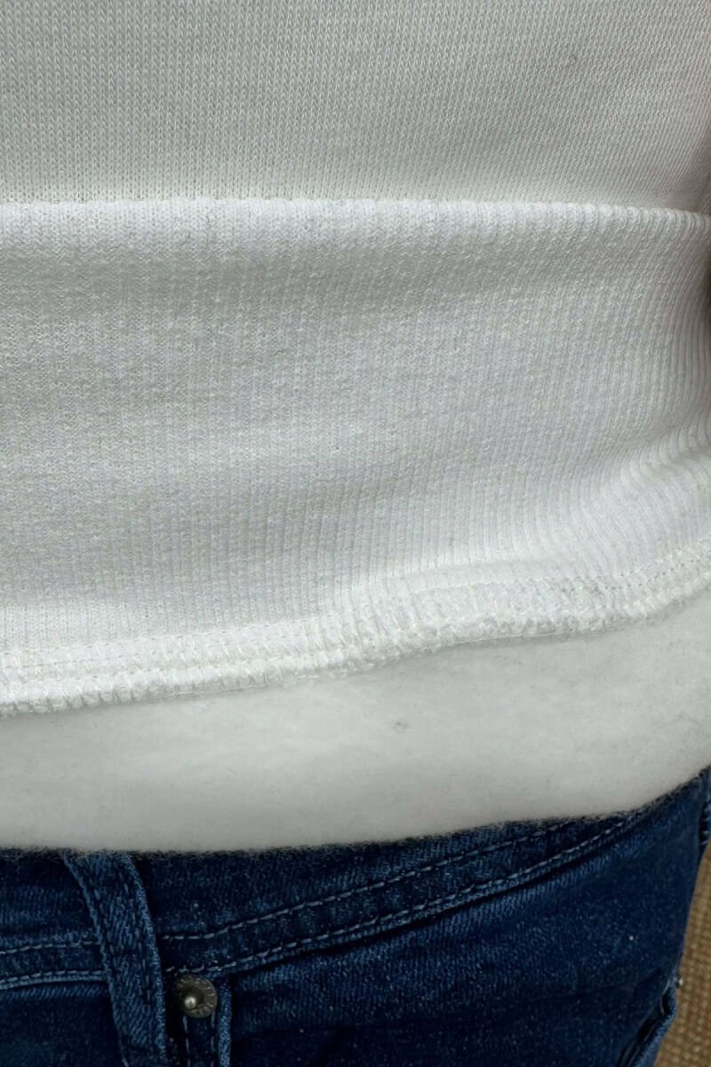 HOODIE ME PUSH SHKRIM PARA DHE ME DIZAJN MBRAPA PËR MESHKUJ NË NGJYRE TE BARDHE - 4