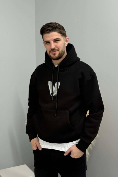 HOODIE ME PUSH ME SHKRIME NE PJESEN E PASME PER MESHKUJ NE NGJYRE TE ZEZE - 3