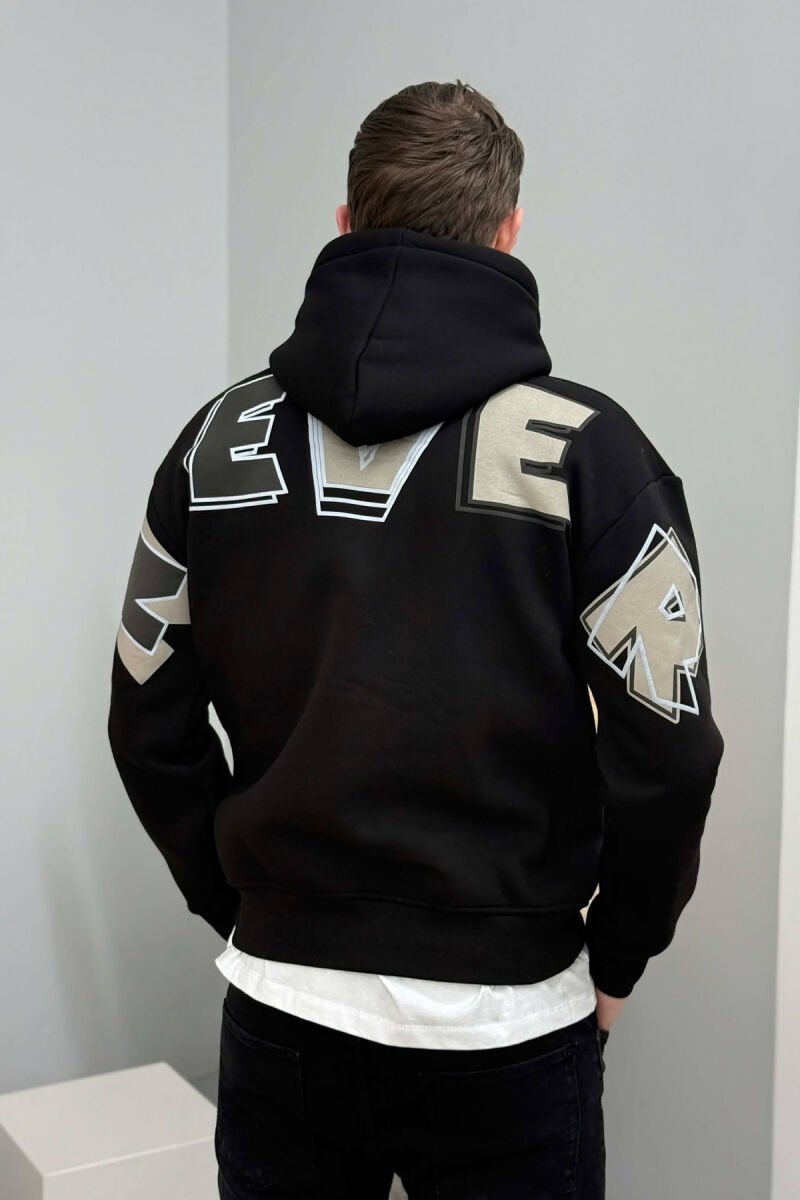 HOODIE ME PUSH ME SHKRIME NE PJESEN E PASME PER MESHKUJ NE NGJYRE TE ZEZE - 4