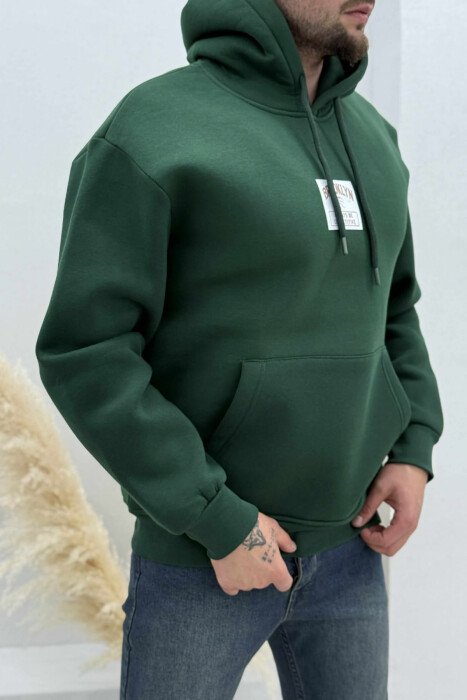 HOODIE ME PUSH NJËNGJYRËSHE DHE ME DIZANJ BASKETBOLL MBRAPA PËR MESHKUJ NË NGJYRËN JESHILE - 2