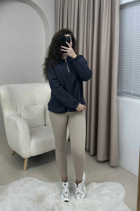 HOODIE ME PUSH PËR FEMRA NË NGJYRËN GRI E ERRËT - 5