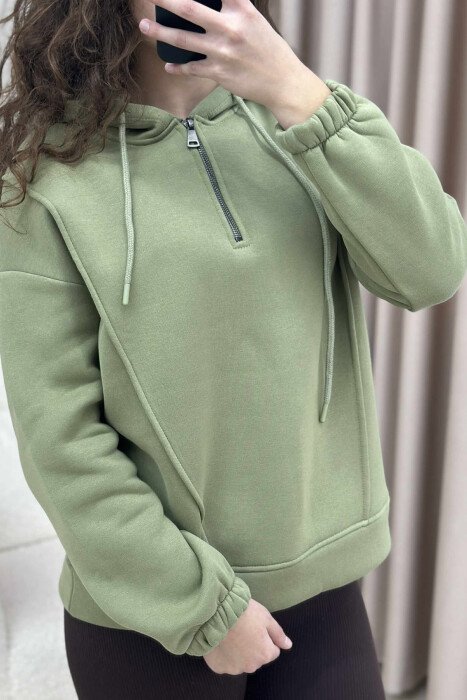 HOODIE ME PUSH PËR FEMRA NË NGJYRËN ULLI - 2