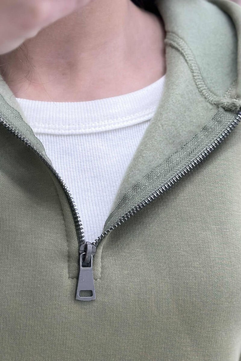 HOODIE ME PUSH PËR FEMRA NË NGJYRËN ULLI - 5