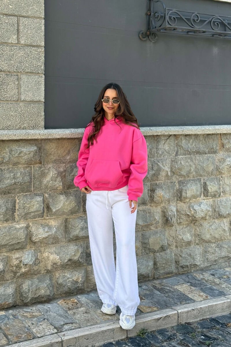 HOODIE NJE NGJYRESHE ME PUSH PER FEMRA NE NGJYRE CIKLAMI - 5