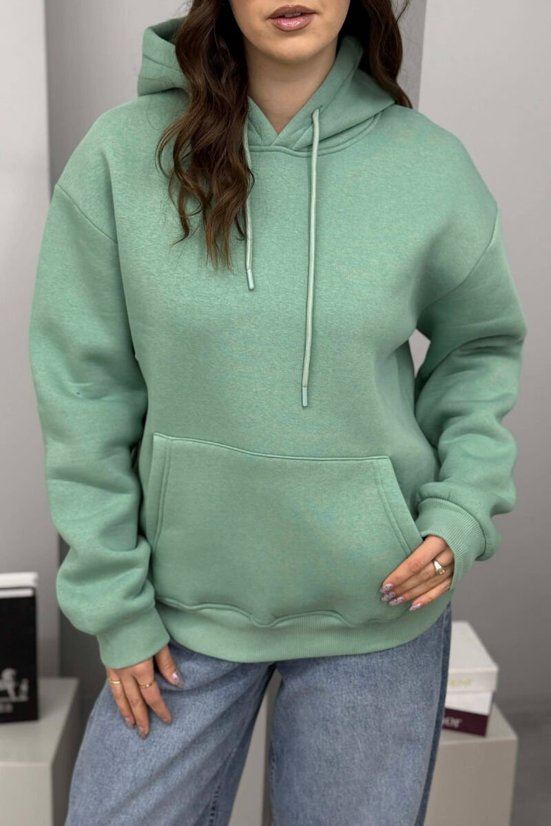 HOODIE NJE NGJYRESHE ME PUSH PER FEMRA NE NGJYRE MENTE - 4