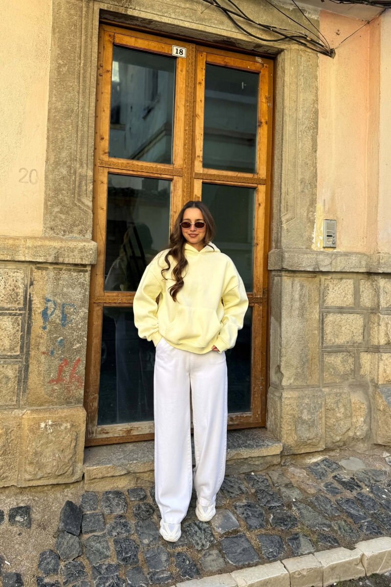 HOODIE NJE NGJYRESHE ME PUSH PER FEMRA NE NGJYRE TE VERDHE - 6