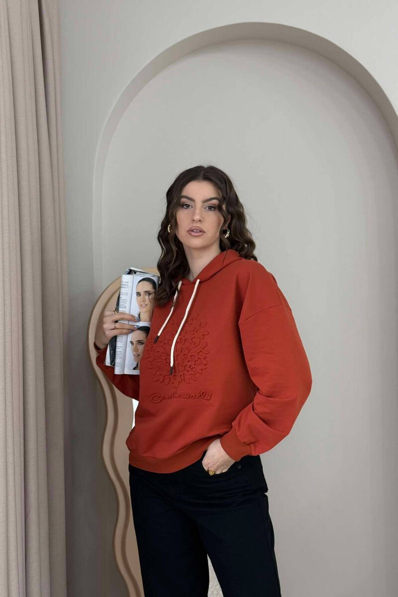 HOODIE NJË NGJYRËSHE PËR FEMRA NË NGJYRË TULLE - 4