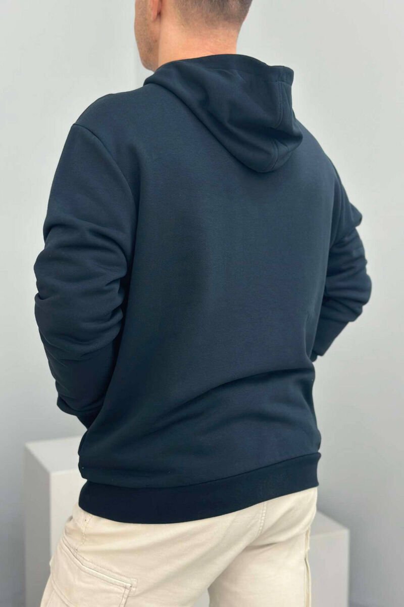HOODIE PAMBUKU PËR MESHKUJ NË NGJYRËN BLU - 3