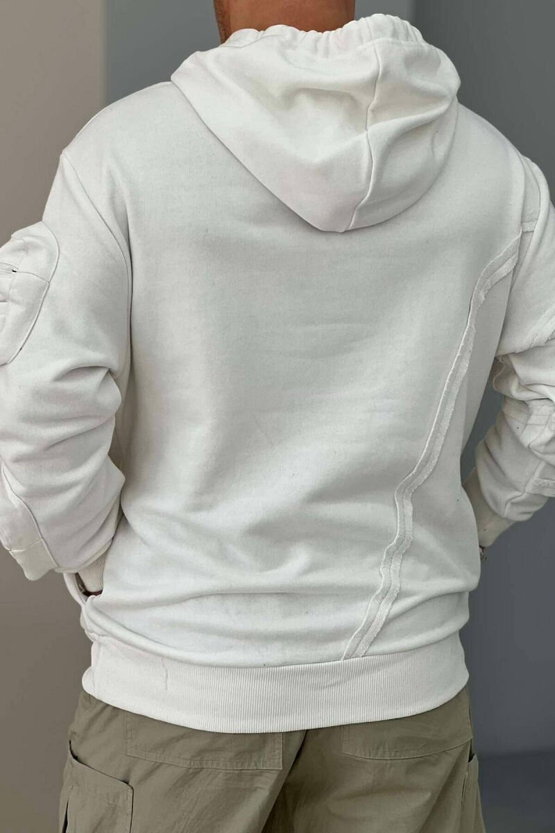 HOODIE PËR MESHKUJ NË NGJYRËN E BARDHË - 3