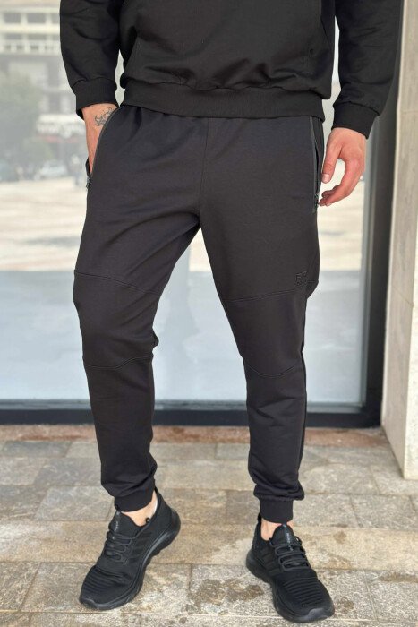 HOODIE+JOGGERS SIMPLE DESIGN MEN SET BLACK/ E ZEZE - 5